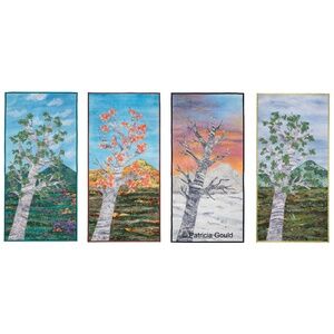 EL TIEMPO PASA - New 4 panel textile artwork of the forest in the seasons